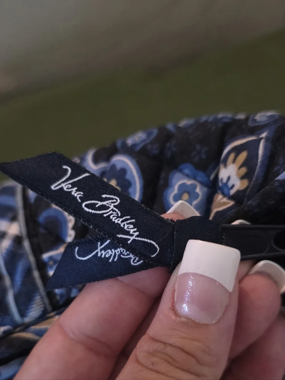 Vera Bradley Navy and Light Blue Paisley Quilted Cosmetic Pouch